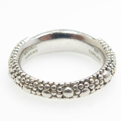 MICHAEL DAWKINS 925 Sterling Silver Granulated Oxidized Ring Size 8
