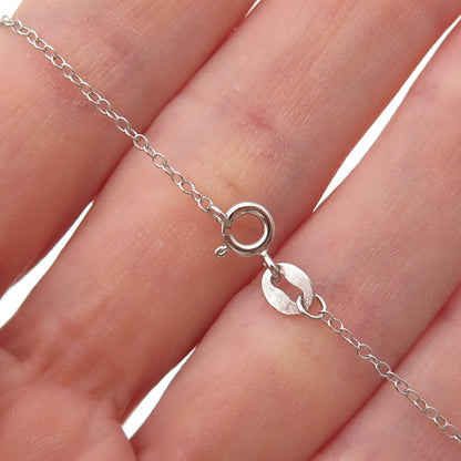 925 Sterling Silver Real Tanzanite & White Topaz Cable Chain Necklace 18"