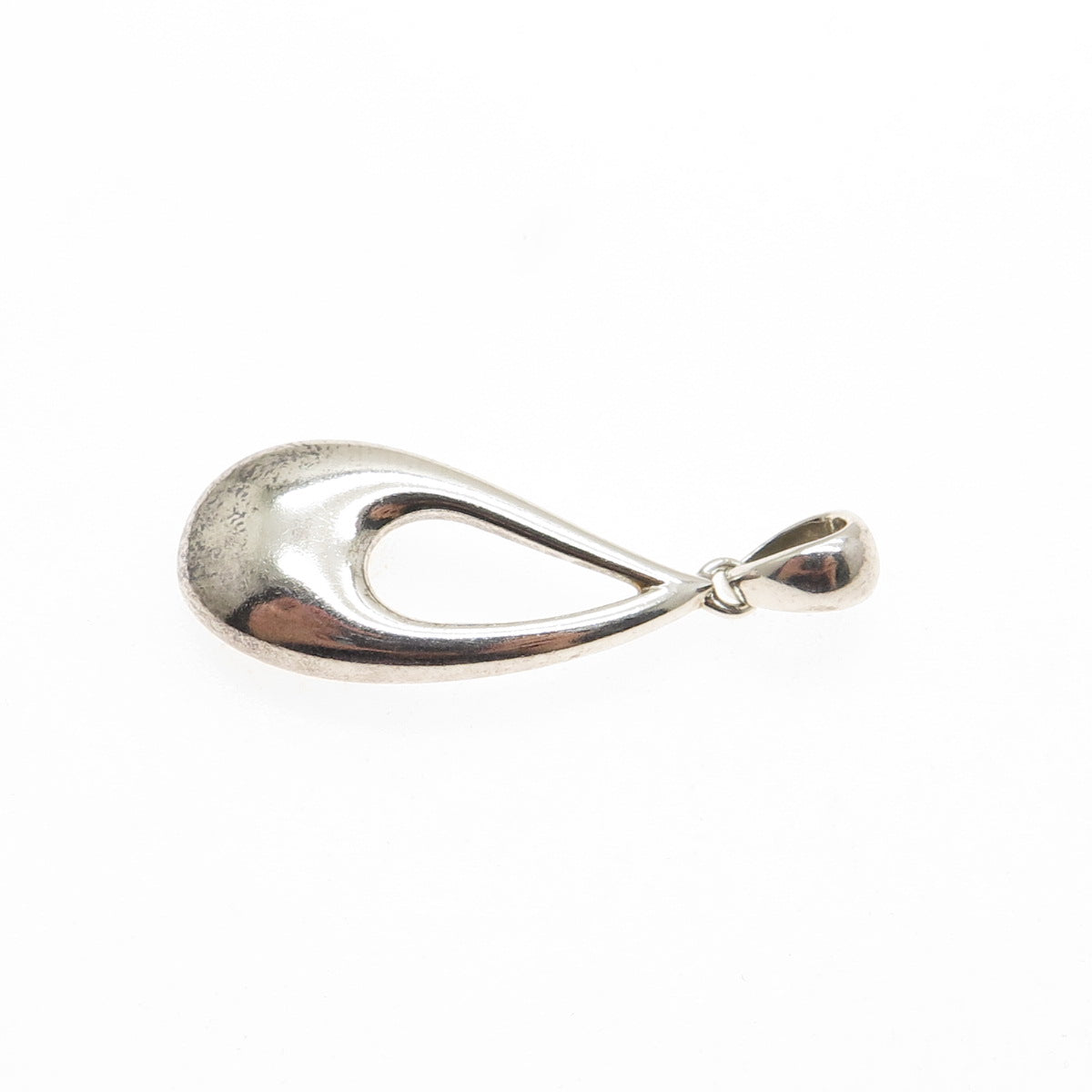 950 Silver Vintage Modernist Teardrop Charm Pendant