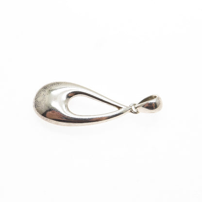 950 Silver Vintage Modernist Teardrop Charm Pendant