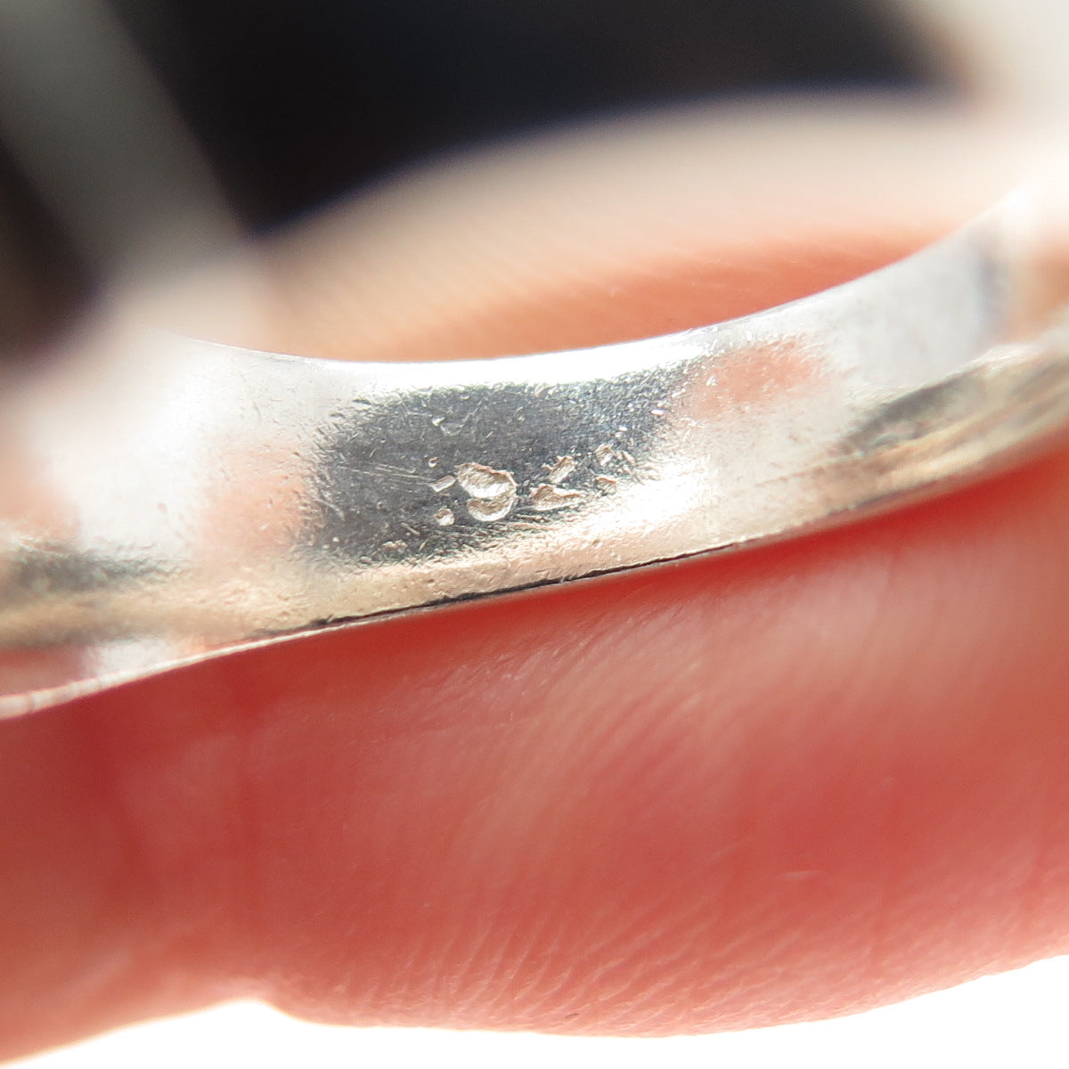 925 Sterling Silver Vintage Modernist Yin Yang Oxidized Ring Size 6.25