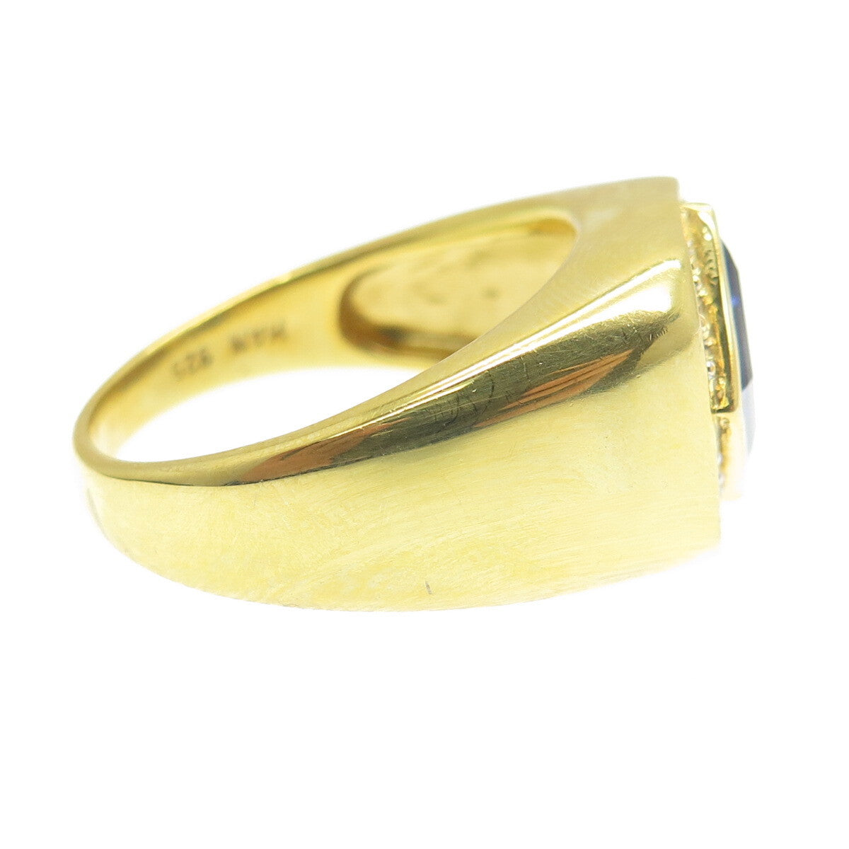HAN 925 Sterling Silver Gold Plated Lab-Created Sapphire Real Topaz Ring Size 11