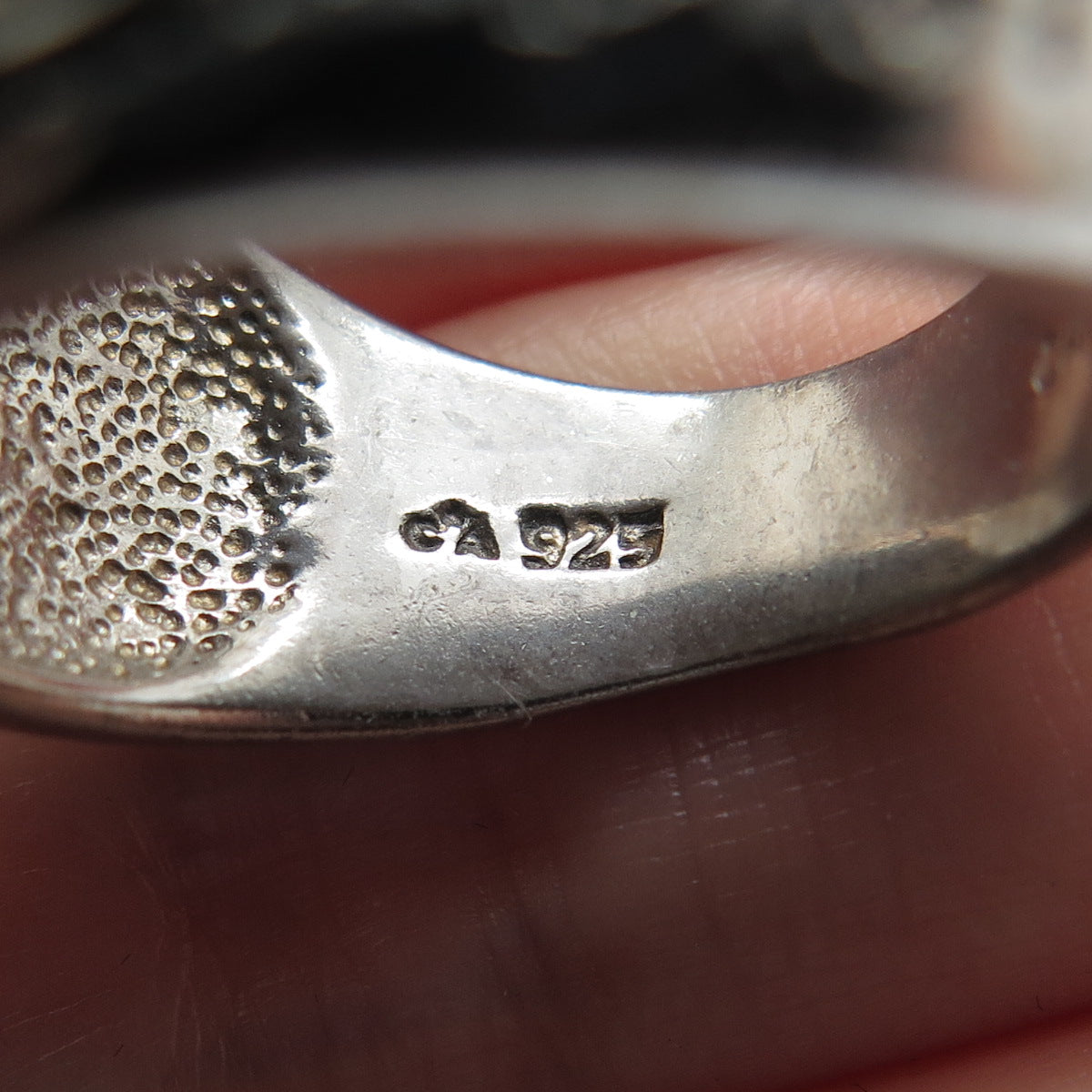 CHATEAU D'ARGENT 925 Sterling Silver Vintage Diamond-Cut Oxidized Ring Size 7