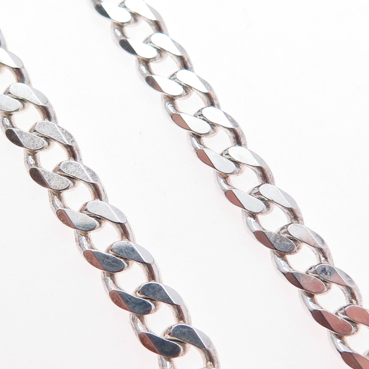 925 Sterling Silver Vintage Italy Curb Chain Necklace 20"
