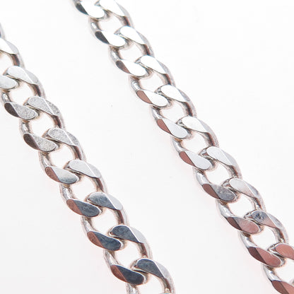 925 Sterling Silver Vintage Italy Curb Chain Necklace 20"