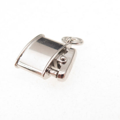 Art's Elegance 925 Sterling Silver Vintage Cigarette Lighter 3D Charm Pendant