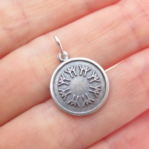 SJC SUNDANCER 925 Sterling Old Stock Vintage Snowflake Minimalist Charm Pendant