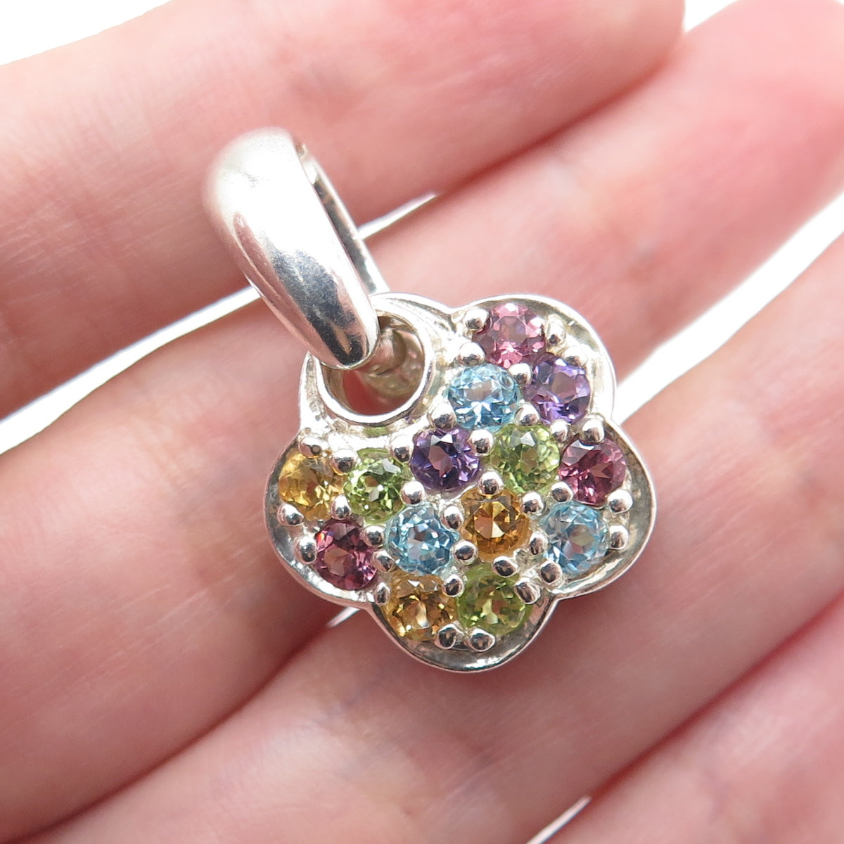 CNA PRANDA Sterling Vintage Topaz Amethyst Tourmaline Citrine & Peridot Pendant