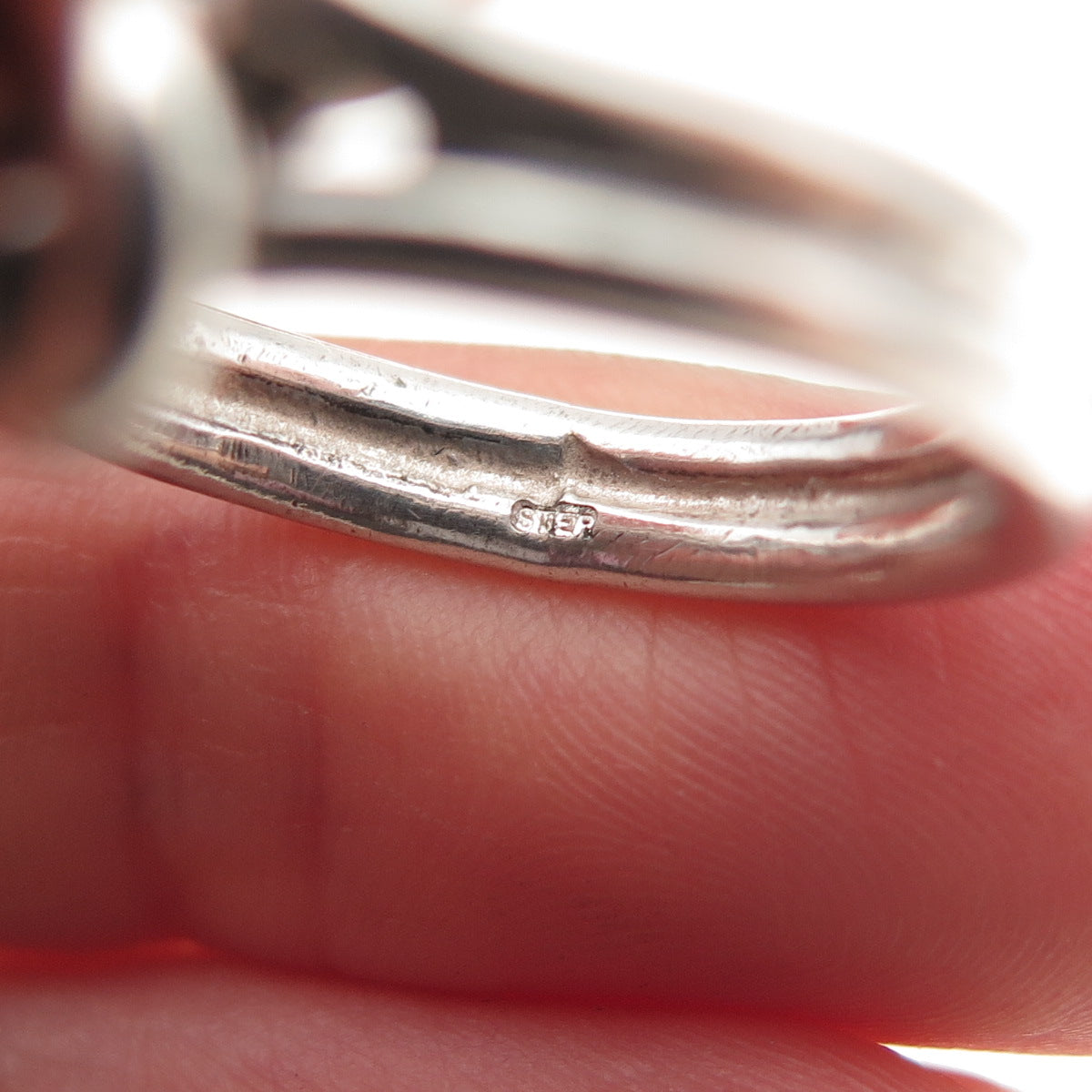 925 Sterling Silver Vintage Double Love Knot Oxidized Ring Size 8.75