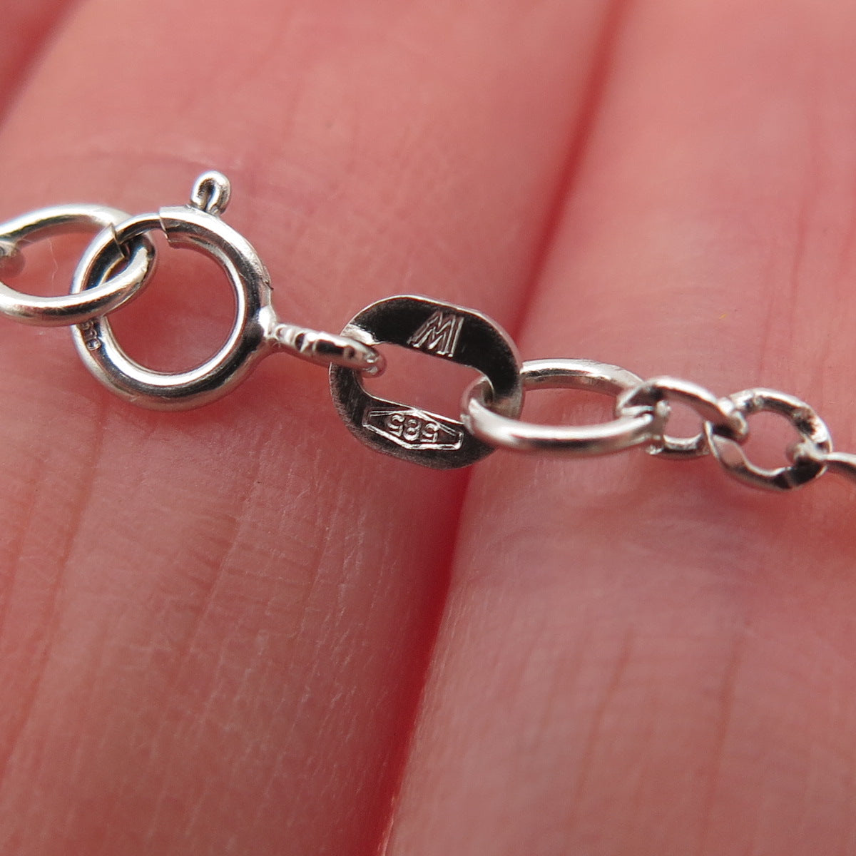 925 Sterling Silver Italy Real Blue Diamond Butterfly Cable Chain Necklace 18"