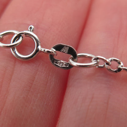 925 Sterling Silver Italy Real Blue Diamond Butterfly Cable Chain Necklace 18"