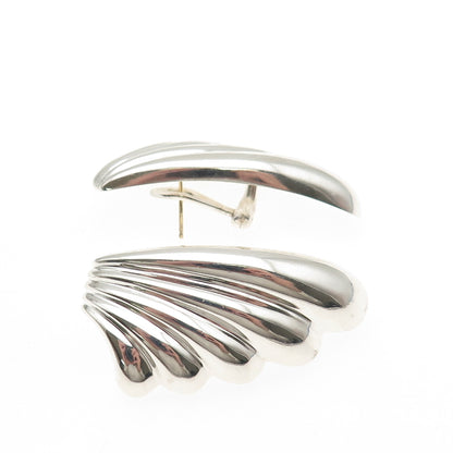 Mikal-Jon Bayanihan 925 Sterling 14K Posts Vintage Modernist Omega Back Earrings