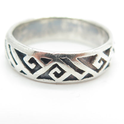 PETER STONE 925 Sterling Silver Vintage Ethnic Band Ring Size 8.25