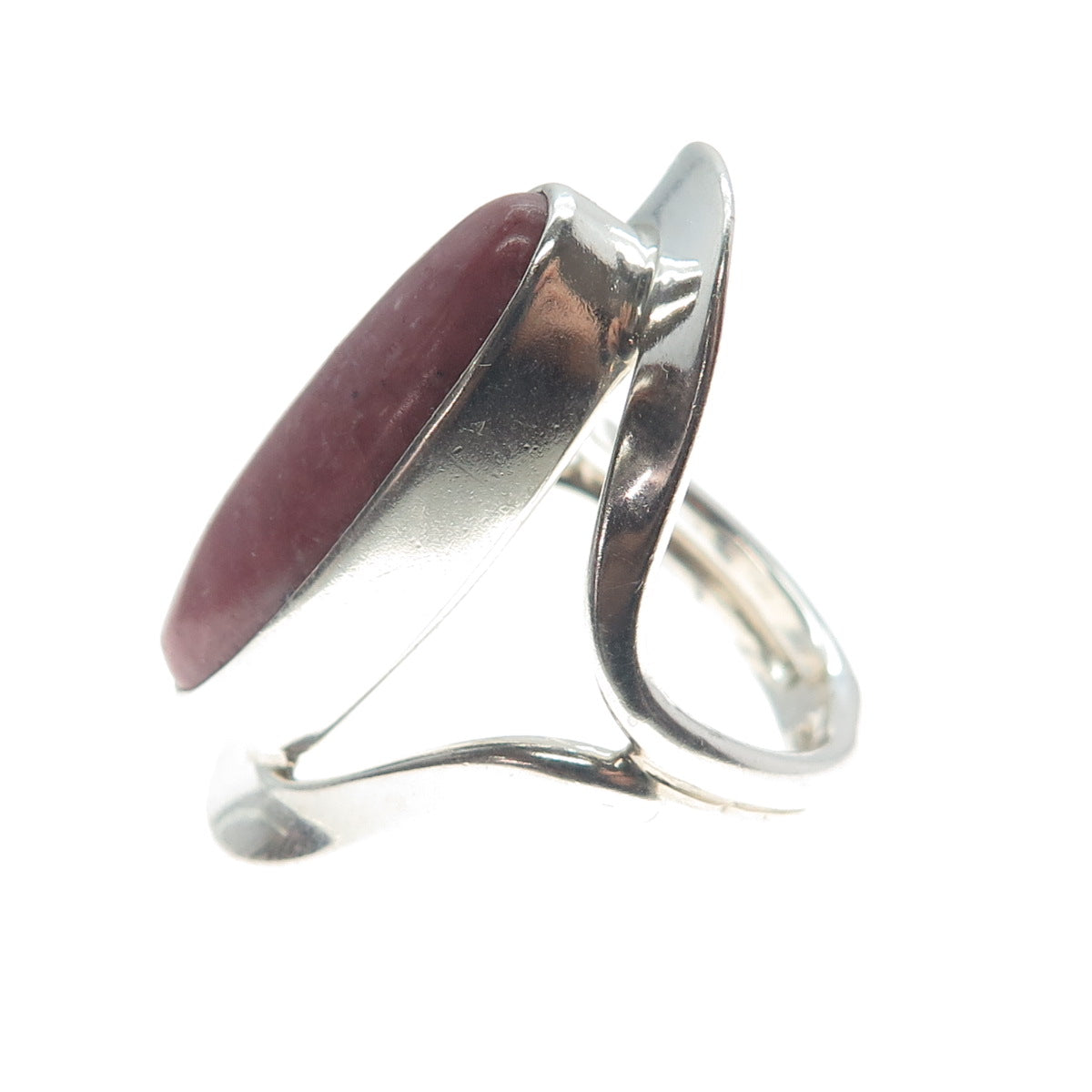 DOMINIQUE DINOUART 925 Sterling Silver Vintage Mexico Real Rhodonite Ring Size 8
