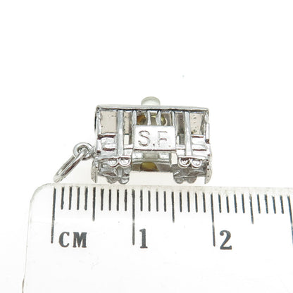 925 Sterling Silver Antique Art Deco San Francisco Cable Car Charm Pendant