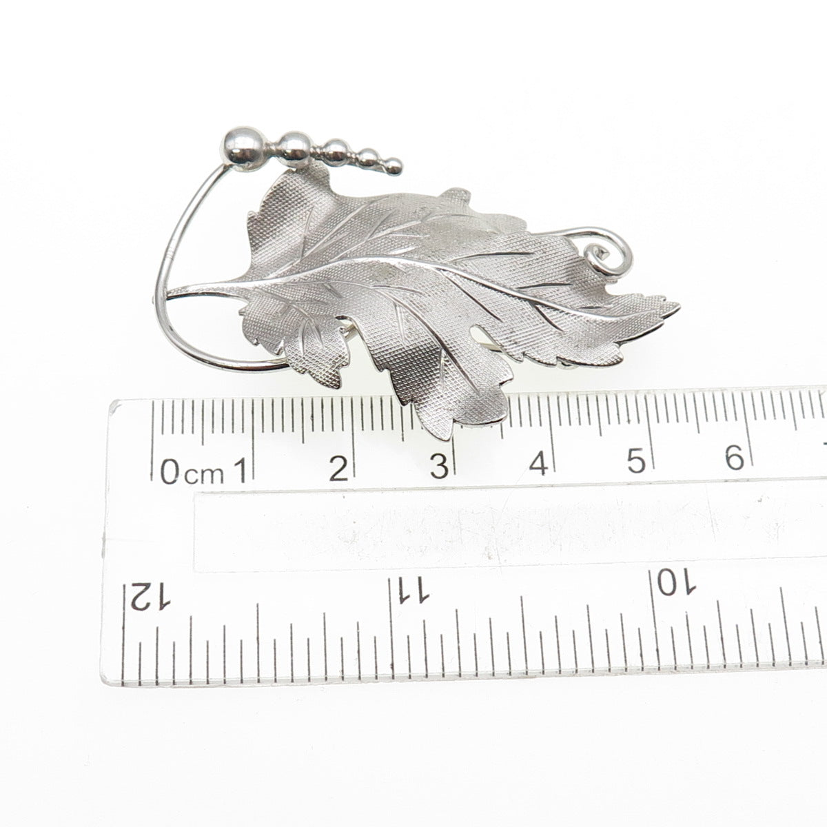 CARL ART 925 Sterling Silver Vintage Modernist Maple Leaf Pin Brooch