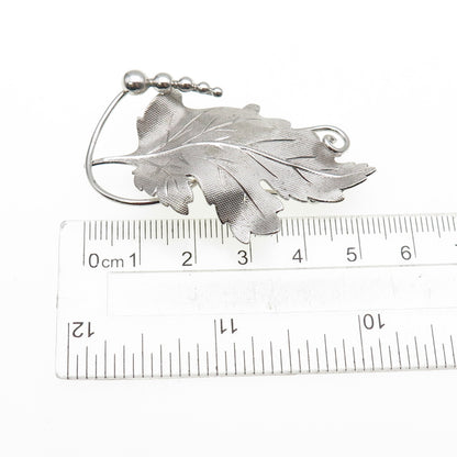 CARL ART 925 Sterling Silver Vintage Modernist Maple Leaf Pin Brooch