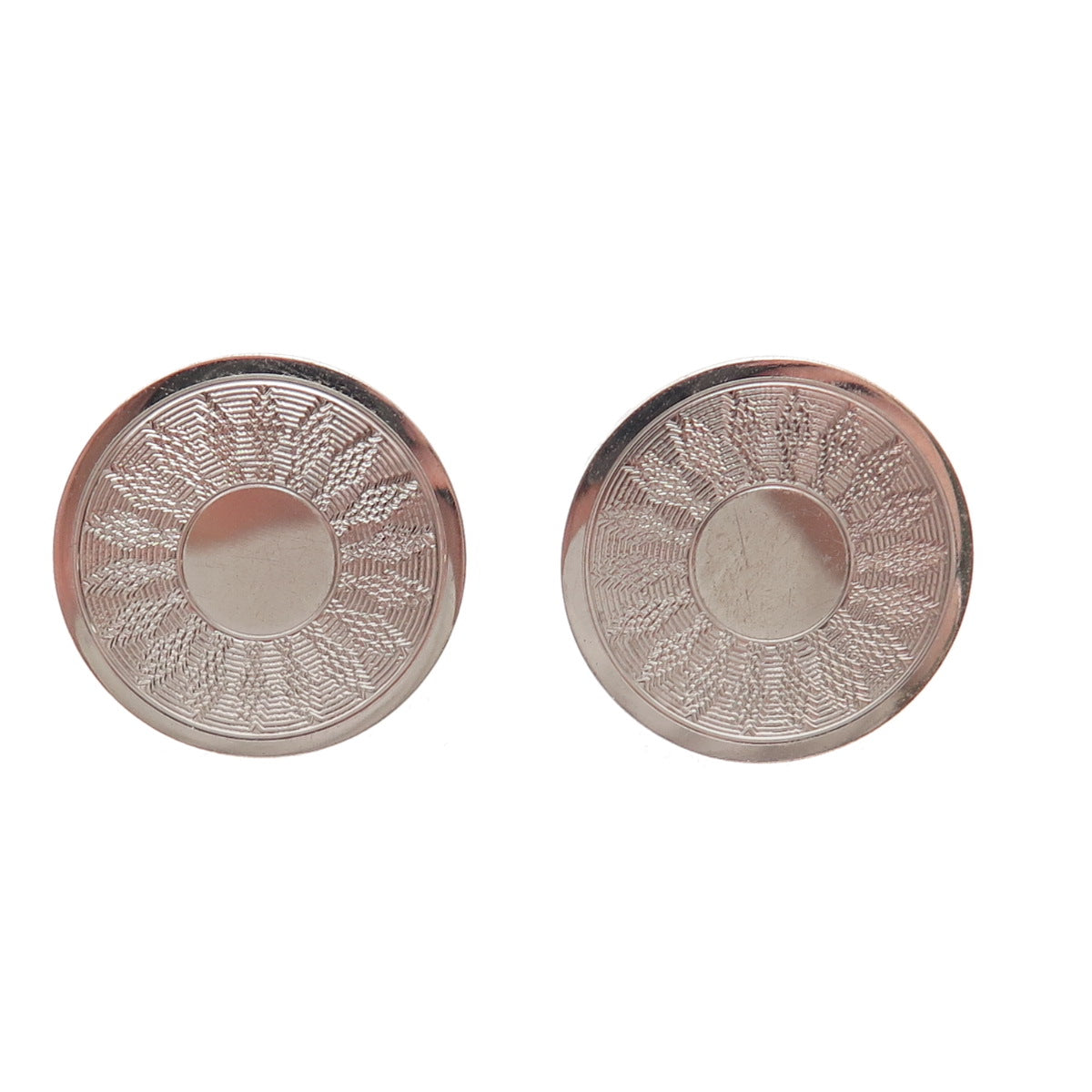 B.A. Ballou 925 Sterling Silver Vintage Sun Disc Screw Back Earrings