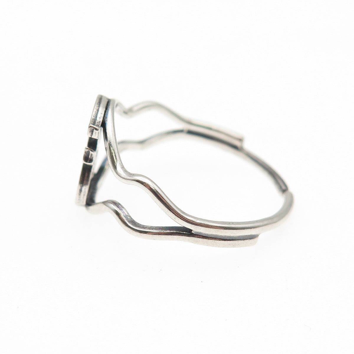 BEAU 925 Sterling Silver Vintage Letter F Initial Adjustable Ring Size 8.5
