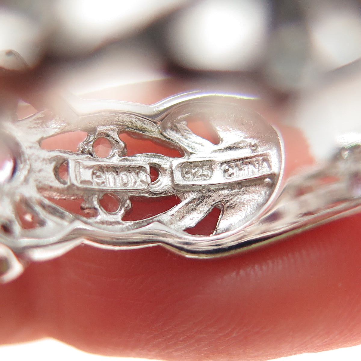 LENOX 925 Sterling Silver Vintage Real Amethyst & White Topaz Ring Size 9.25