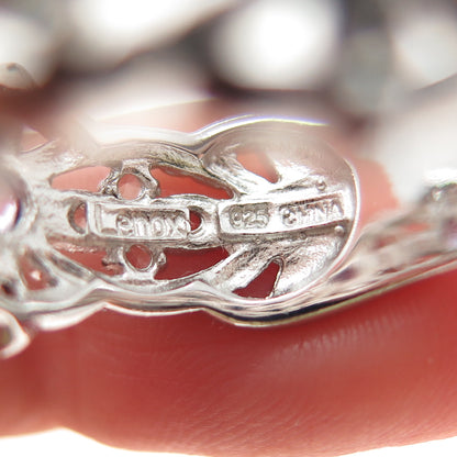 LENOX 925 Sterling Silver Vintage Real Amethyst & White Topaz Ring Size 9.25