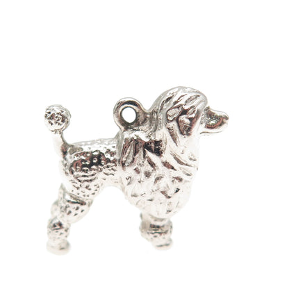 925 Sterling Silver Vintage Poodle Dog 3D Mini Charm Pendant