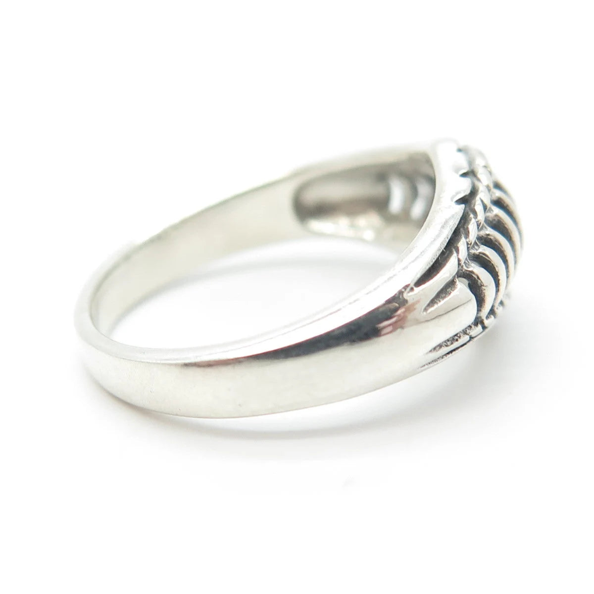 925 Sterling Silver Vintage Fence Ring Size 6