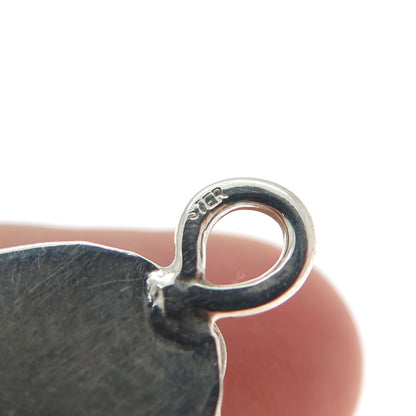 Old Pawn 925 Sterling Silver Vintage Southwestern Crazy Lace Agate Charm Pendant
