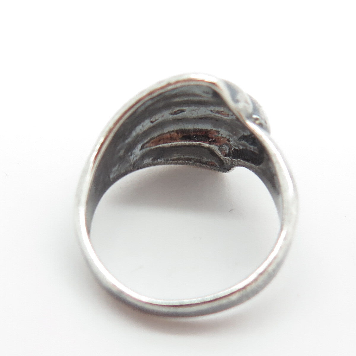 925 Sterling Silver Vintage Ribbed Ring Size 6.25