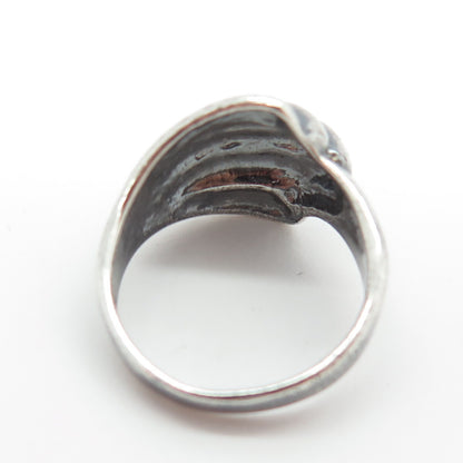 925 Sterling Silver Vintage Ribbed Ring Size 6.25