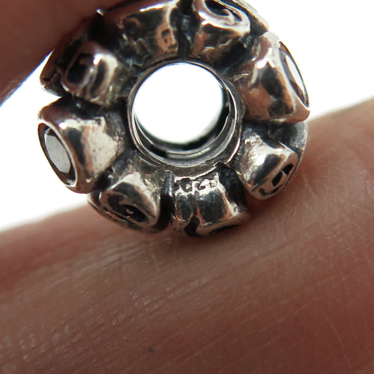 PANDORA 925 Sterling Silver Real Smoky Quartz Primrose Path Bead Charm