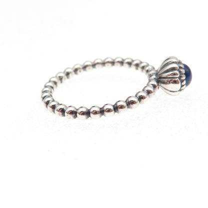 Pandora 925 Sterling Silver Real Lapis September Birthstone Ring Size 8.25