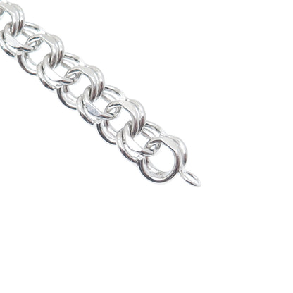 925 Sterling Silver Antique Art Deco Bismark Link Bracelet 7"