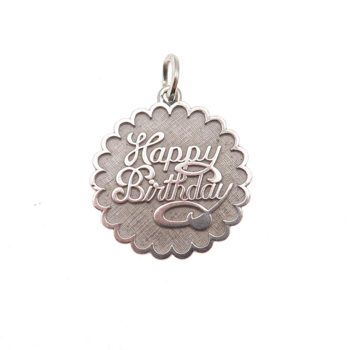 BEAU 925 Sterling Silver Vintage Happy Birthday Charm Pendant