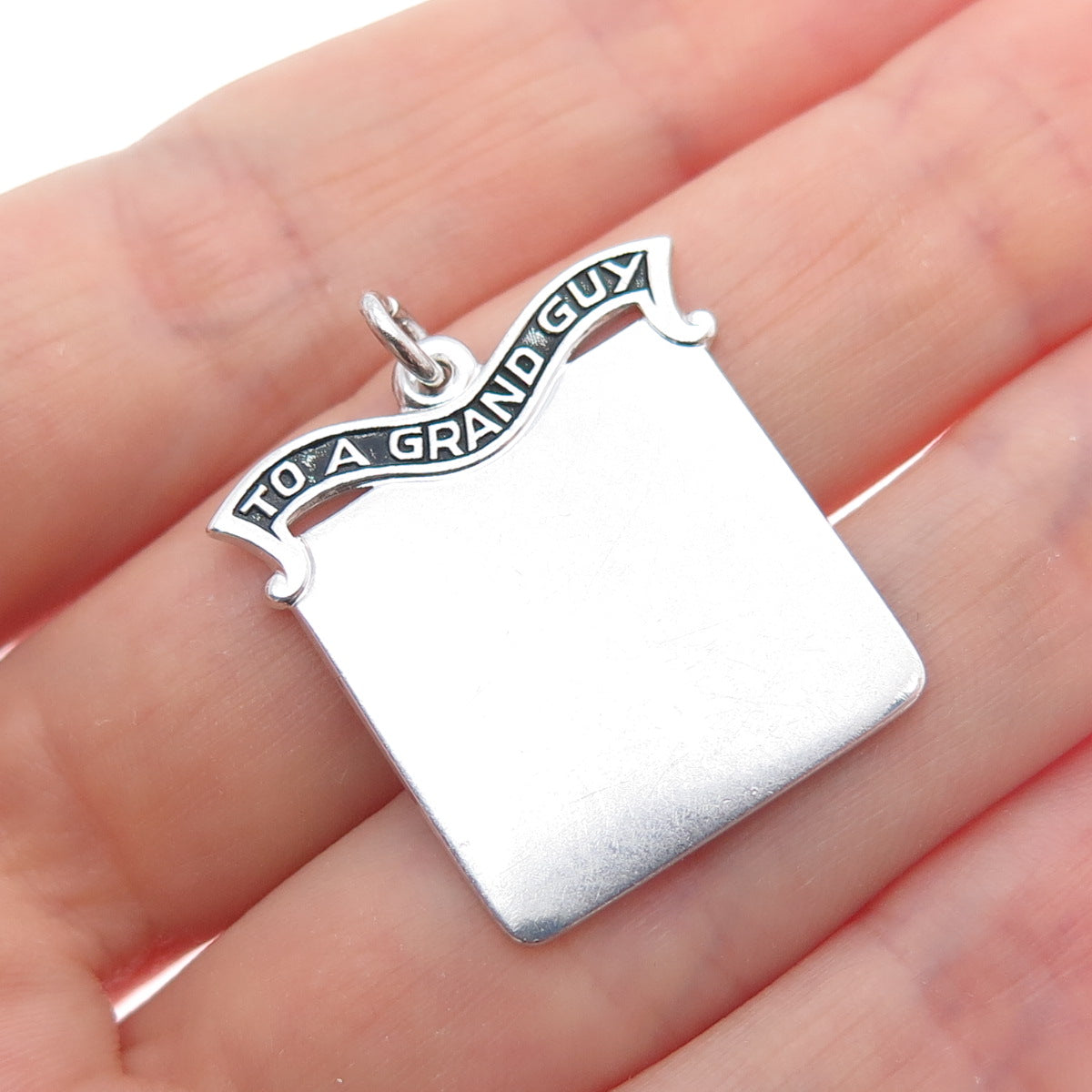 FORSTNER 925 Sterling Silver Vintage To A Grand Guy Tag Charm Pendant