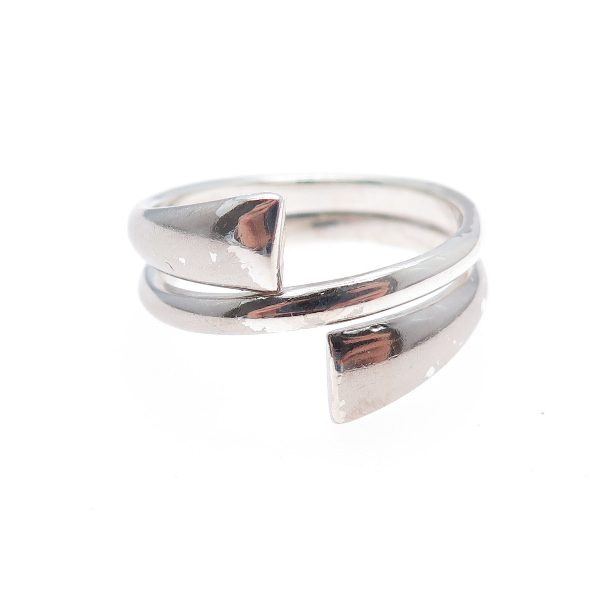 CHARLES WINSTON Sterling Silver Vintage Modernist Wrap Adjustable Ring Size 8.75