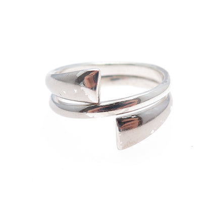 CHARLES WINSTON Sterling Silver Vintage Modernist Wrap Adjustable Ring Size 8.75