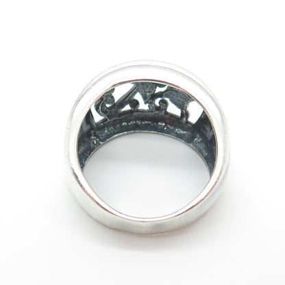 925 Sterling Silver Vintage Flower Blossom Oxidized Ring Size 7.25