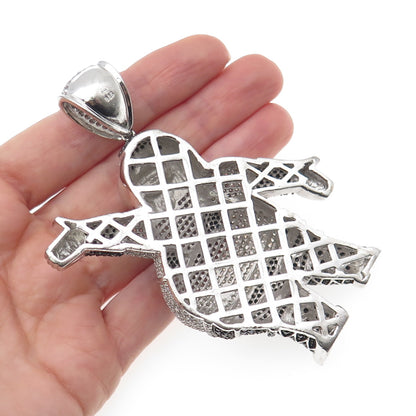 925 Sterling Black & White C Z Peter Griffin Family Guy Heavy 83.8g Pendant
