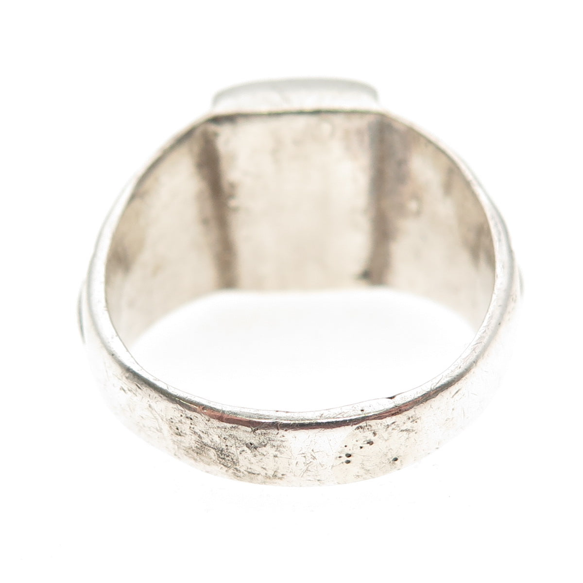 Old Pawn Sterling Silver Vintage Southwestern Turquoise Arrow Ring Size 11.75