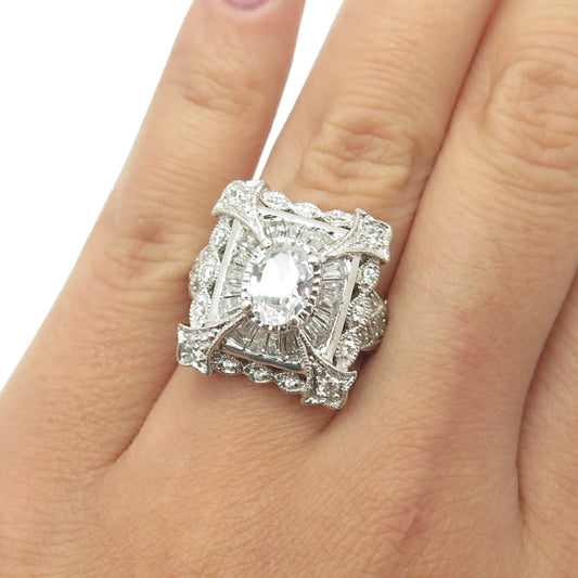 925 Sterling Silver Multi-Color C Z Ring Size 6.5