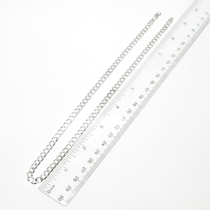 P. LUX 925 Sterling Silver Vintage Italy Curb Chain Necklace 18"