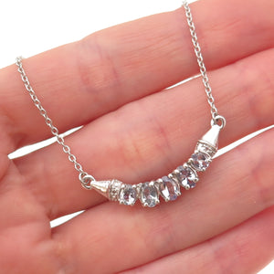 Chuck Clemency 925 Sterling Silver Real Tanzanite Cable Chain Necklace 18"