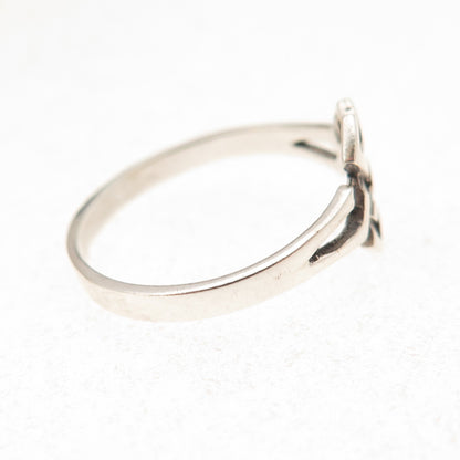 925 Sterling Silver Vintage Celtic Knot Oxidized Ring Size 6.75