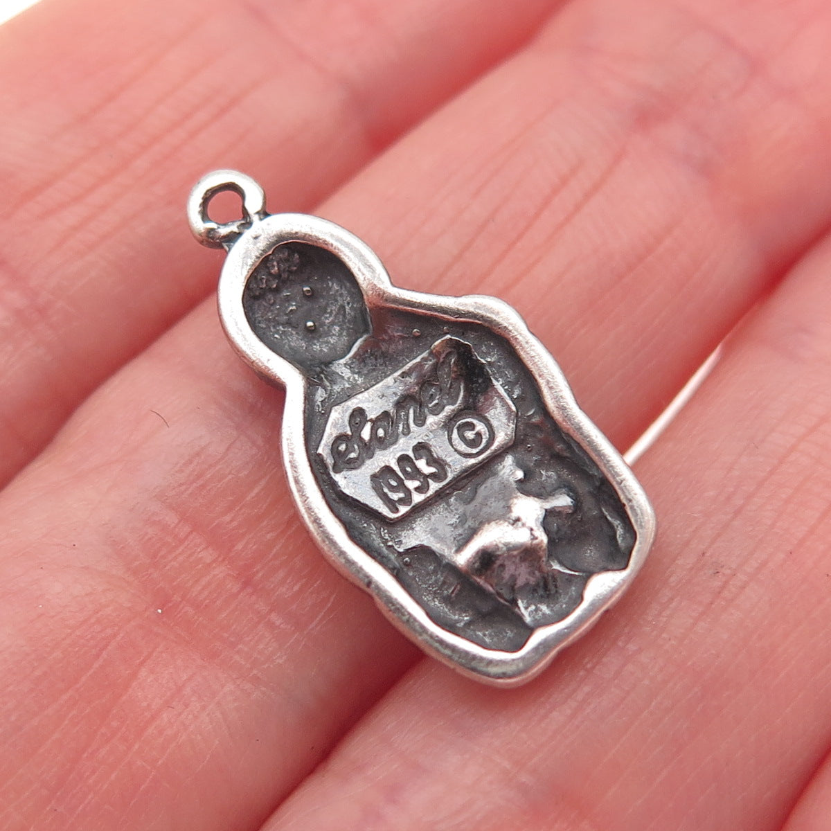 Betty Thomas Sanel Navajo Old Pawn Sterling Silver Vintage 1993 Kachina Pendant