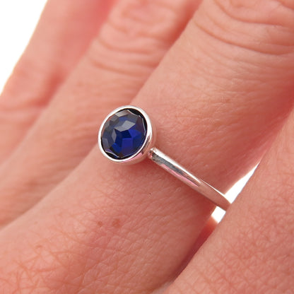 Pandora Sterling Silver Real Sapphire September Birthday Blooms Ring Size 6.75
