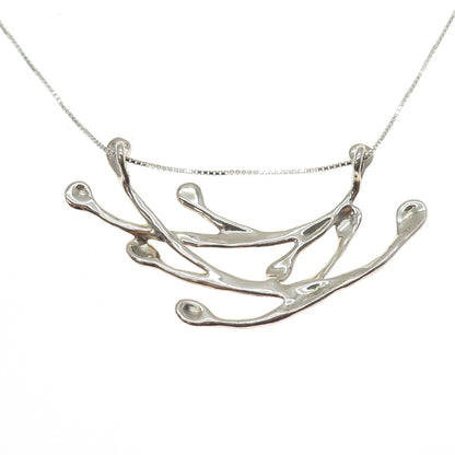 HAGIT GORALI 925 Sterling Silver Vintage Modernist Box Chain Necklace 24"