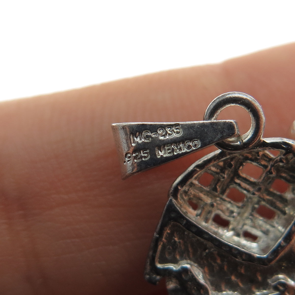 925 Sterling Silver Vintage Mexico Elephant Charm Pendant