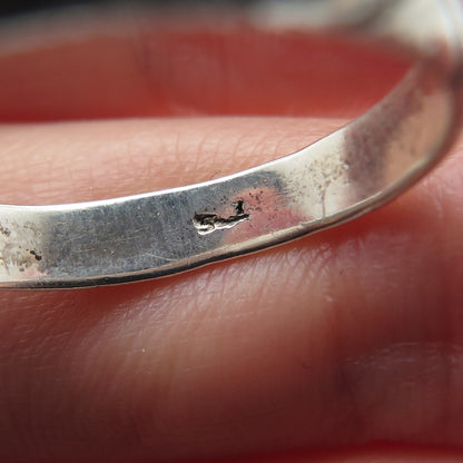 925 Sterling Silver Vintage X Shape Oxidized Band Ring Size 10