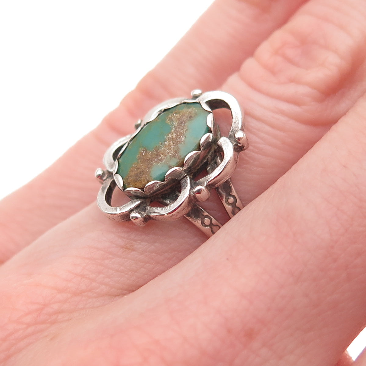 Maisels Indian Old Pawn Sterling Silver Vintage Royston Turquoise Ring Size 5.75